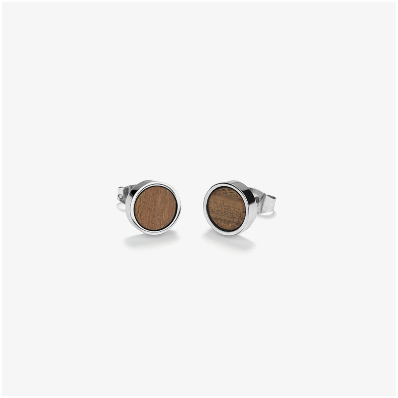 Brincos Homem Nature Prata/Wood