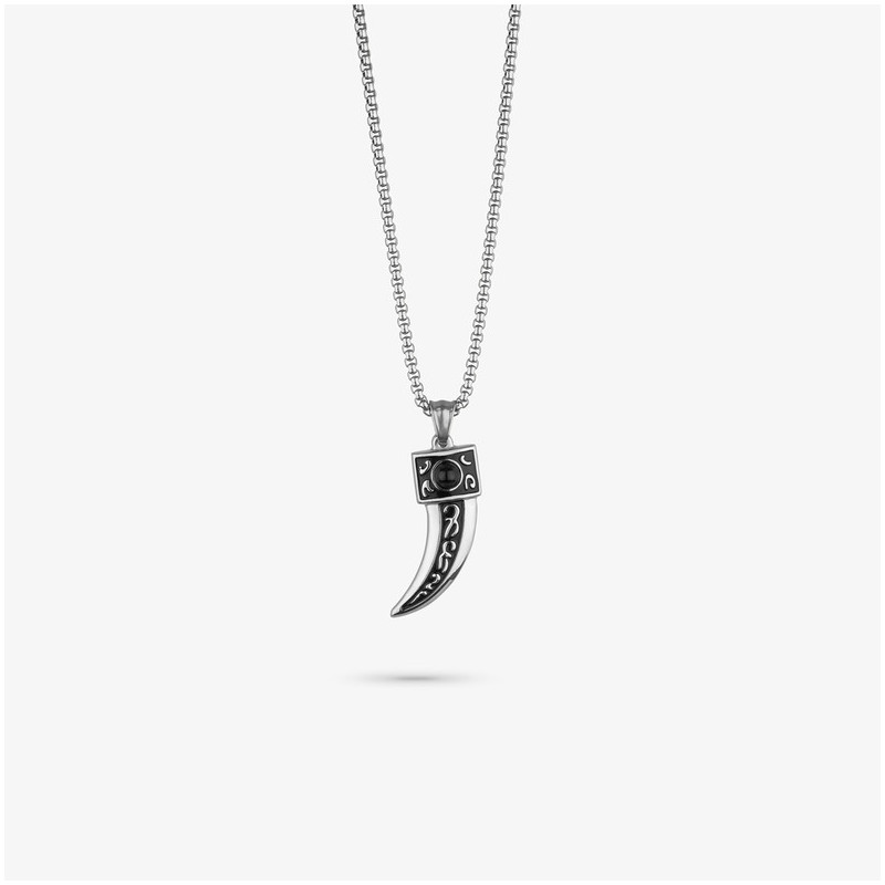 Colar Homem Lombok Horn Prata | Estilo Ousado e Elegante