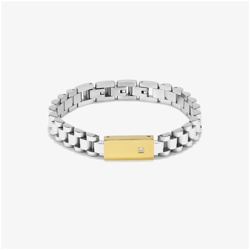 Pulseira Homem Bitone | Prata e Ouro para um Estilo Sofisticado