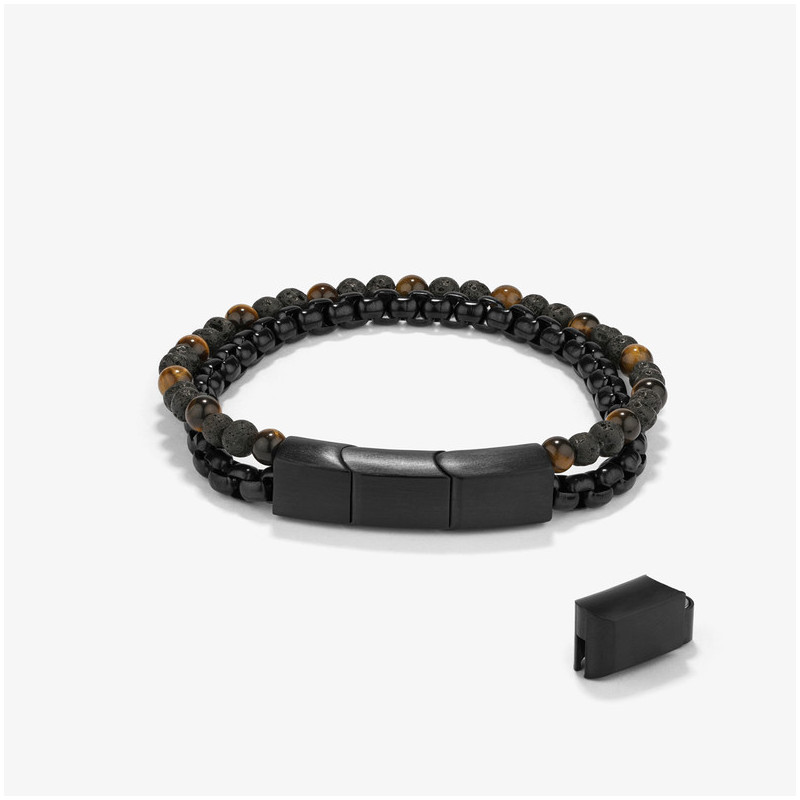 Pulseira Homem Bali Beads Preto | Estilo Elegante e Funcional