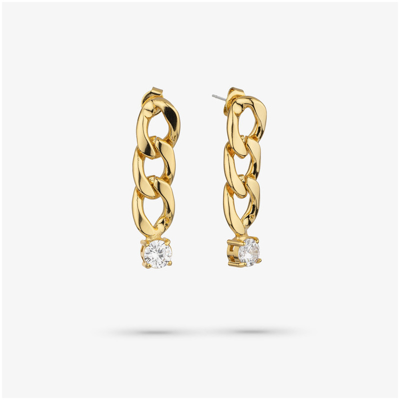 Brincos Mulher Gaga Chain Ouro | Correntes Douradas de Estilo Ousado
