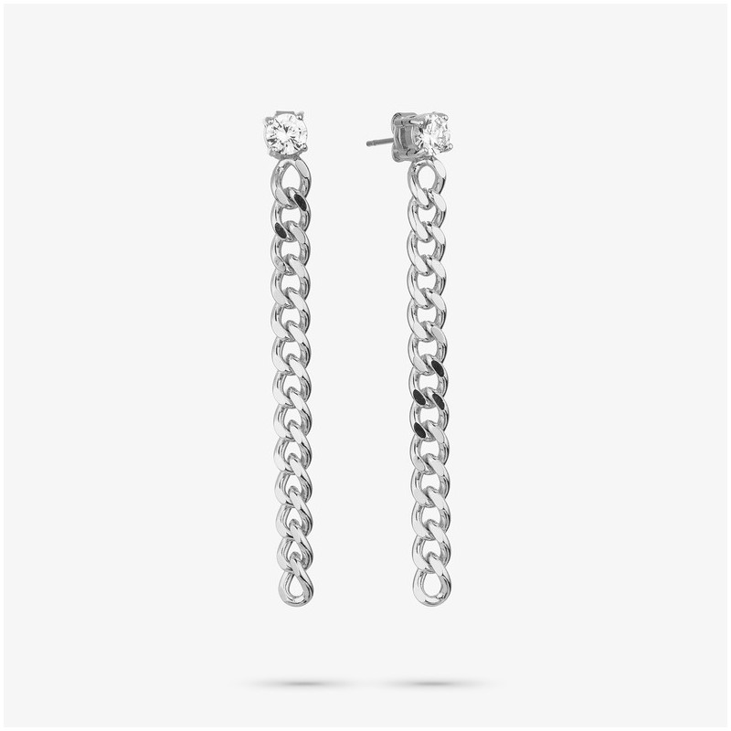 Brincos Mulher Compridos Gaga Prata | Design Moderno com Correntes