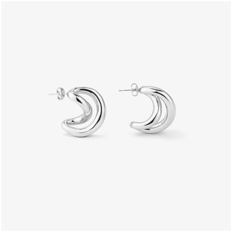Brincos Mulher Blake Twist Prateados | Design Twist em Aço Prateado