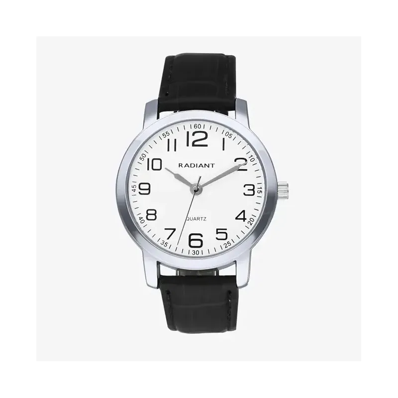GRAND 40MM WHITE DIAL BLACK LEATHER STRA