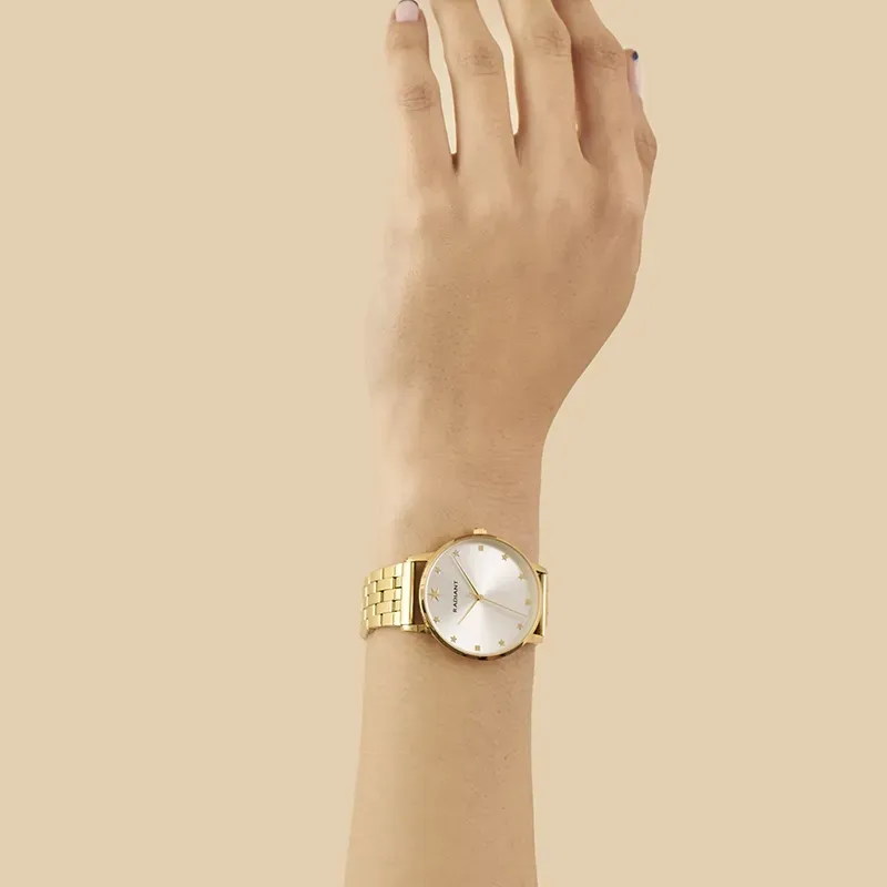 STARRY 36MM GOLD DIAL IPGOLD BRACELET