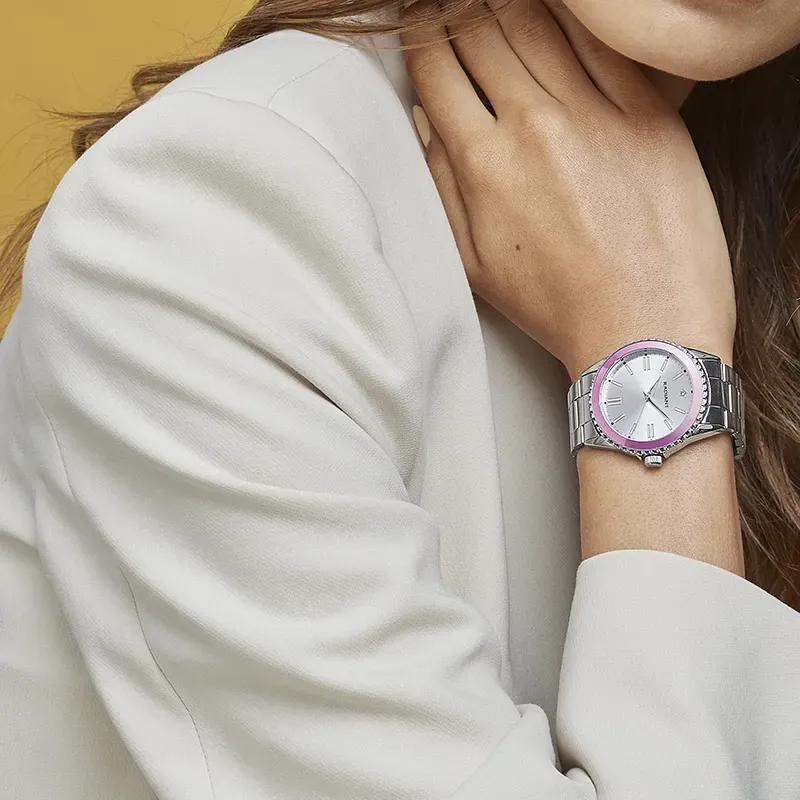 FROST 38MM PINK BEZEL SS DIAL & BRAZ