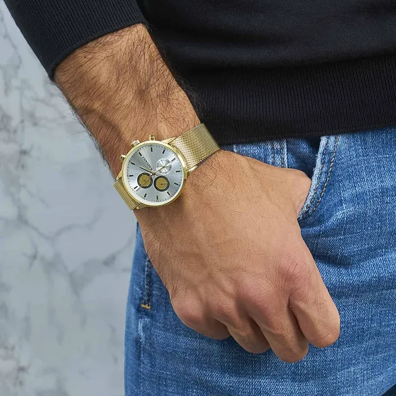 MAKERS 41MM SILVER DIAL IPG MESH