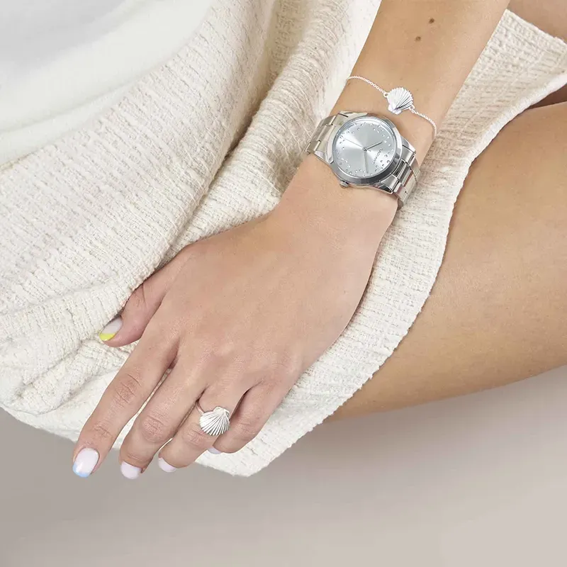 FIJI 36MM SILVER DIAL SS BRACELET