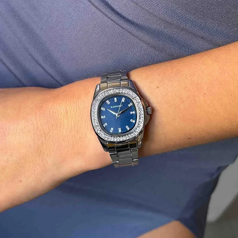 Radiant Scape Relógio de Mulher Azul Prateado com Bracelete de Aço