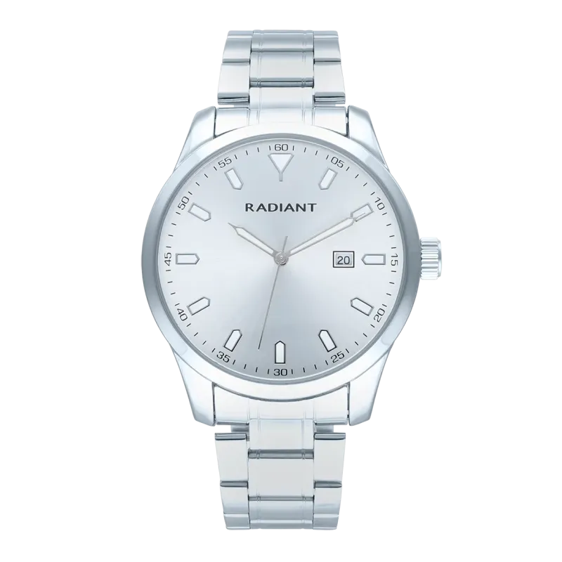 Radiant Victory Relógio de Homem Prateado com Bracelete de Aço