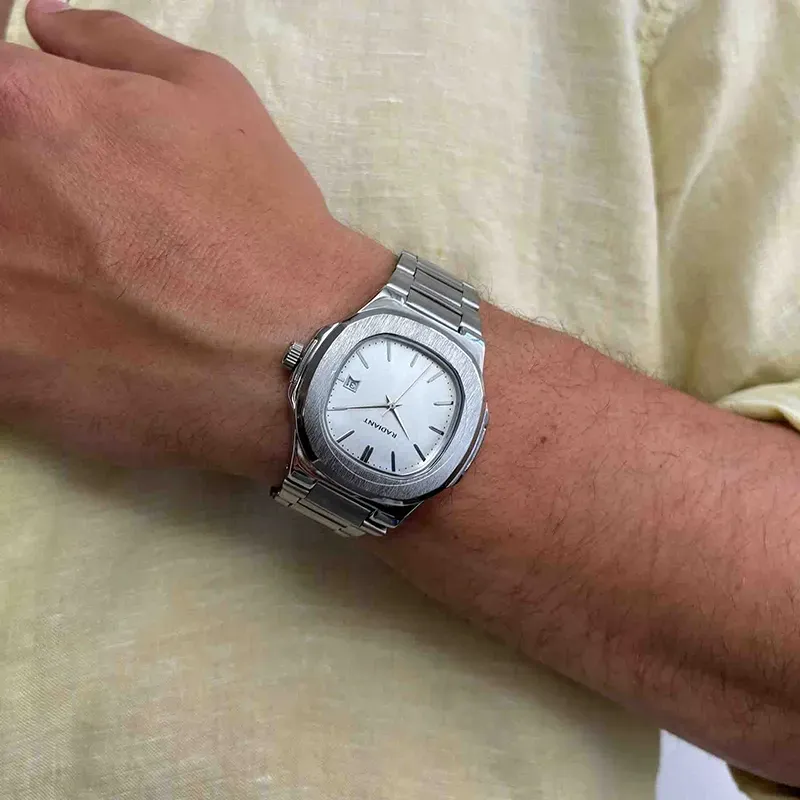 Radiant T-Time Relógio de Homem Prateado Caixa Hexagonal