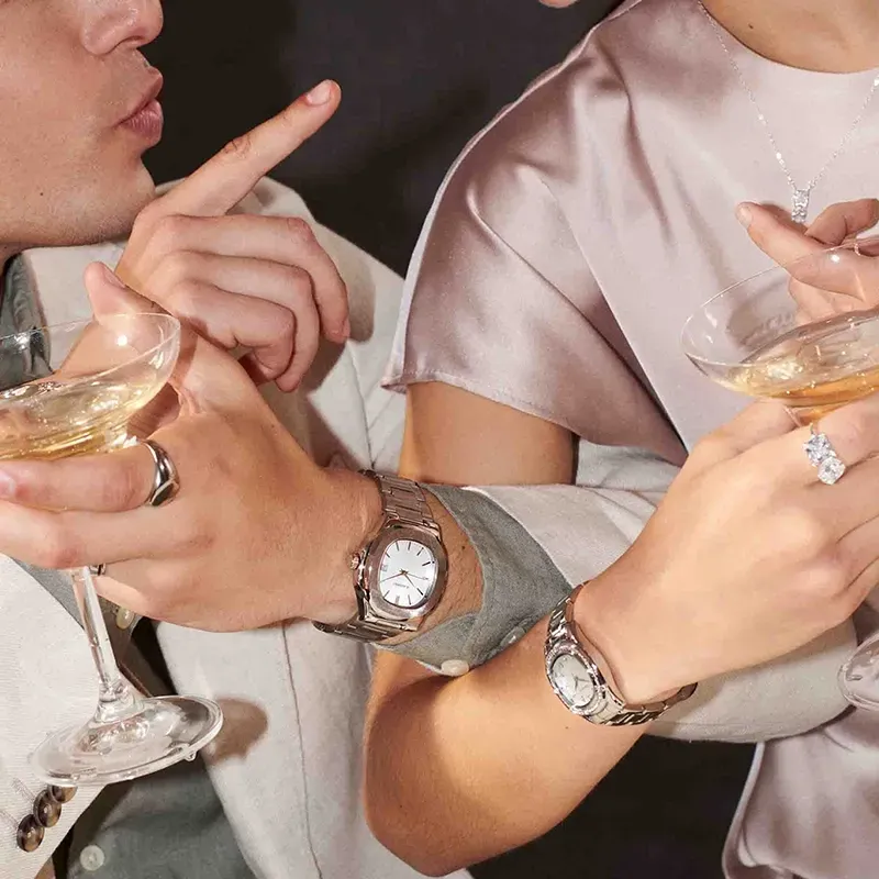 Radiant T-Time Relógio de Homem Prateado Caixa Hexagonal