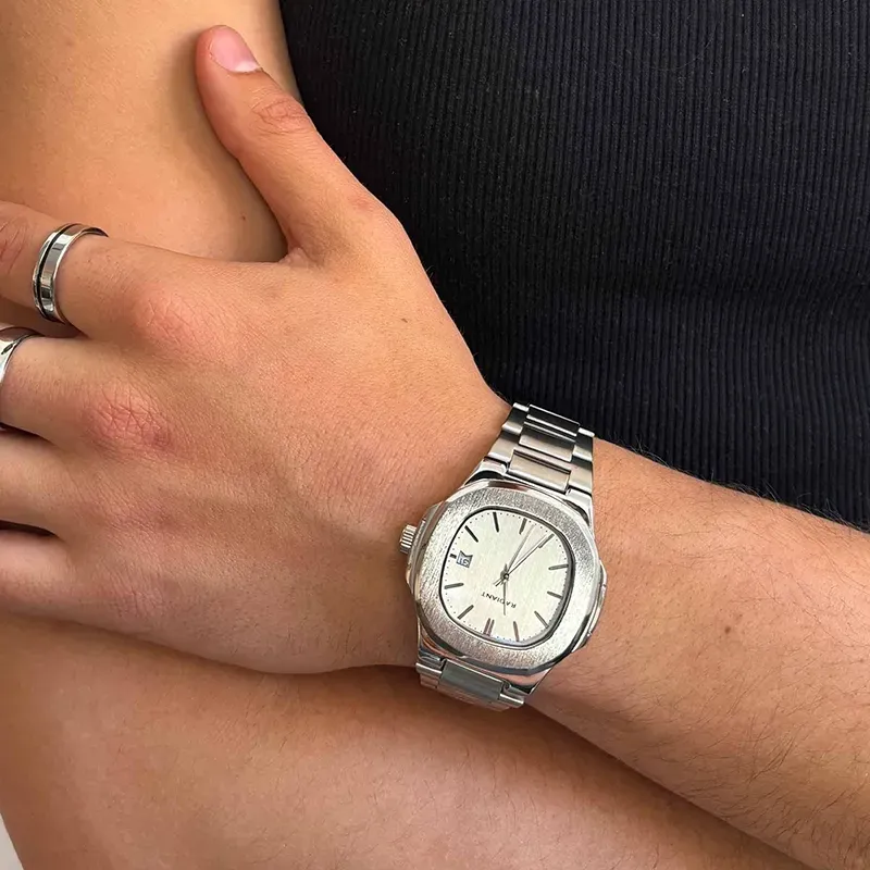 Radiant T-Time Relógio de Homem Prateado Caixa Hexagonal