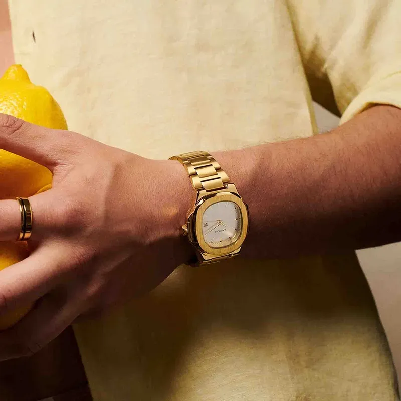 Radiant T-Time Relógio de Homem Dourado Caixa Hexagonal