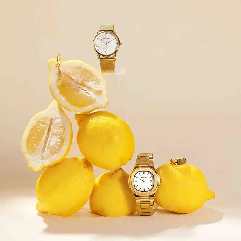 Radiant T-Time Relógio de Homem Dourado Caixa Hexagonal