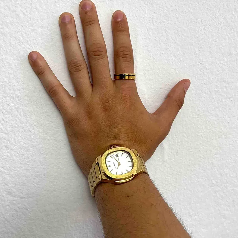 Radiant T-Time Relógio de Homem Dourado Caixa Hexagonal