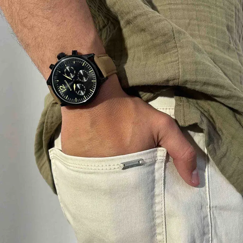 Radiant Team Relógio de Homem Bracelete Pele Sintética Vermelha