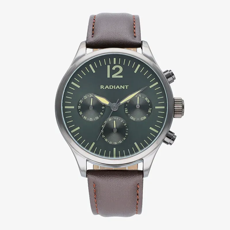 Radiant Team Relógio de Homem Bracelete Pele Sintética Castanha