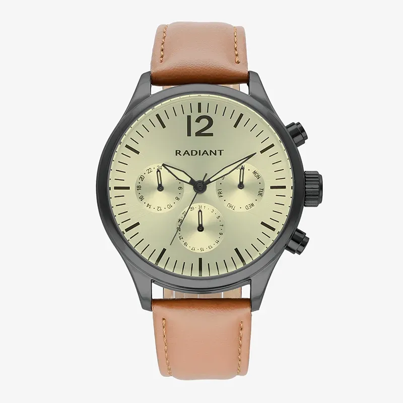 Radiant Team Relógio de Homem Bracelete Pele Sintética Bege