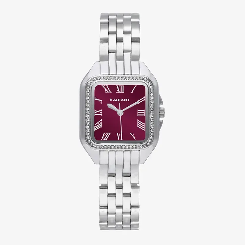 Relógio Bahamas Luxe em Burgundy/Prateado