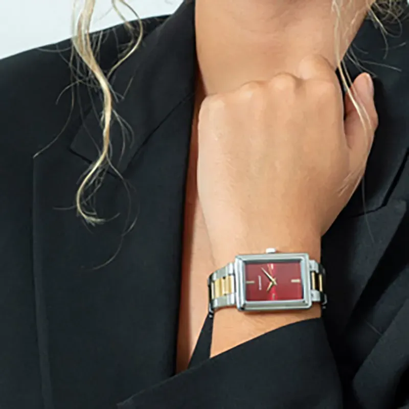 Reloj Courtney Burgundy/Bitone
