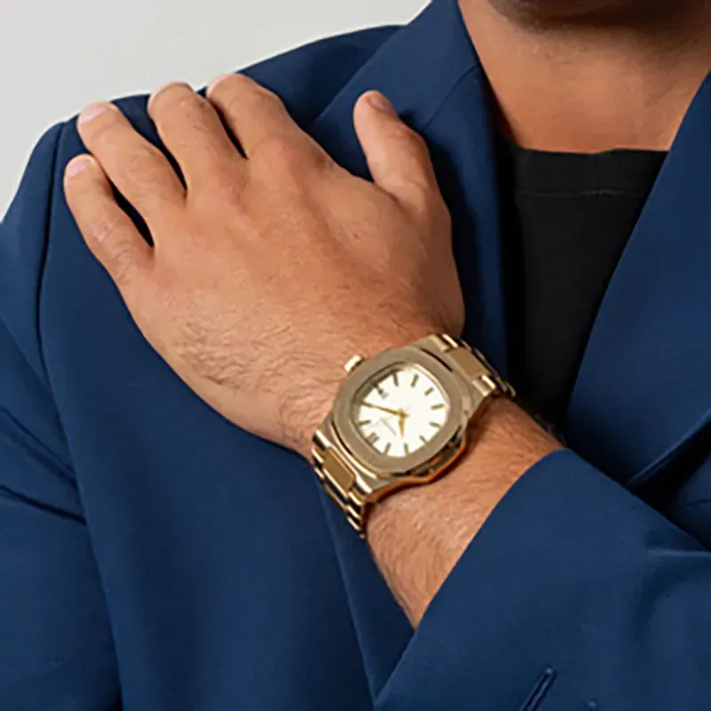Relógio Homem Brad Champanhe Dourado