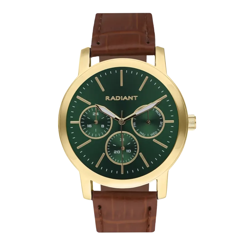 Relógio Homem Harry Verde-Ouro/Castanho