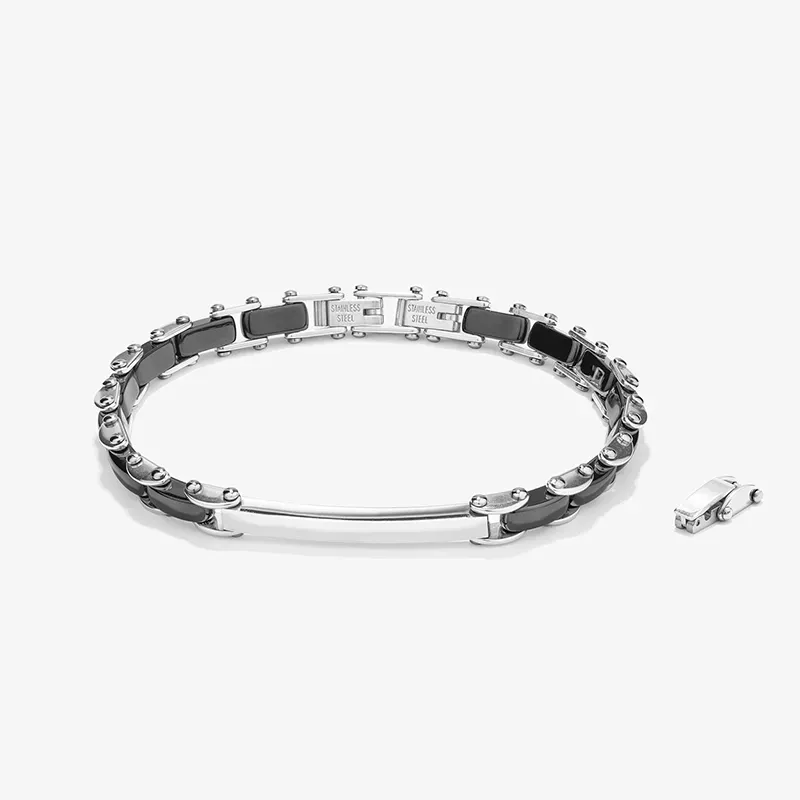 Pulseira Semirrígida Preta CERAMIC Homem RADIANT Joias