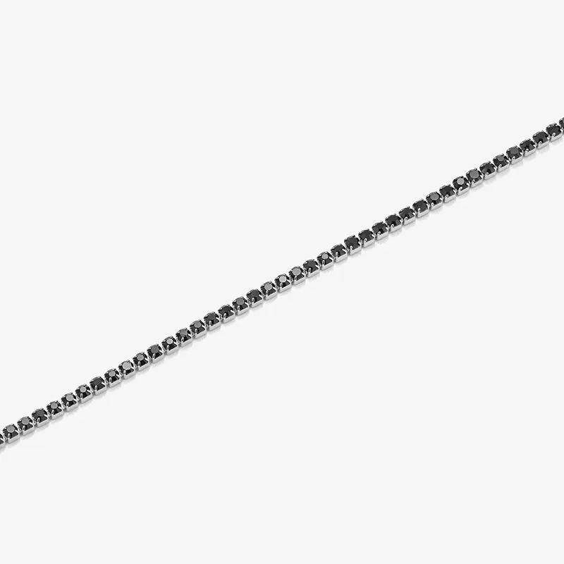 Pulseira Riviere Prateada e Preta FREEDOM Homem RADIANT Joias