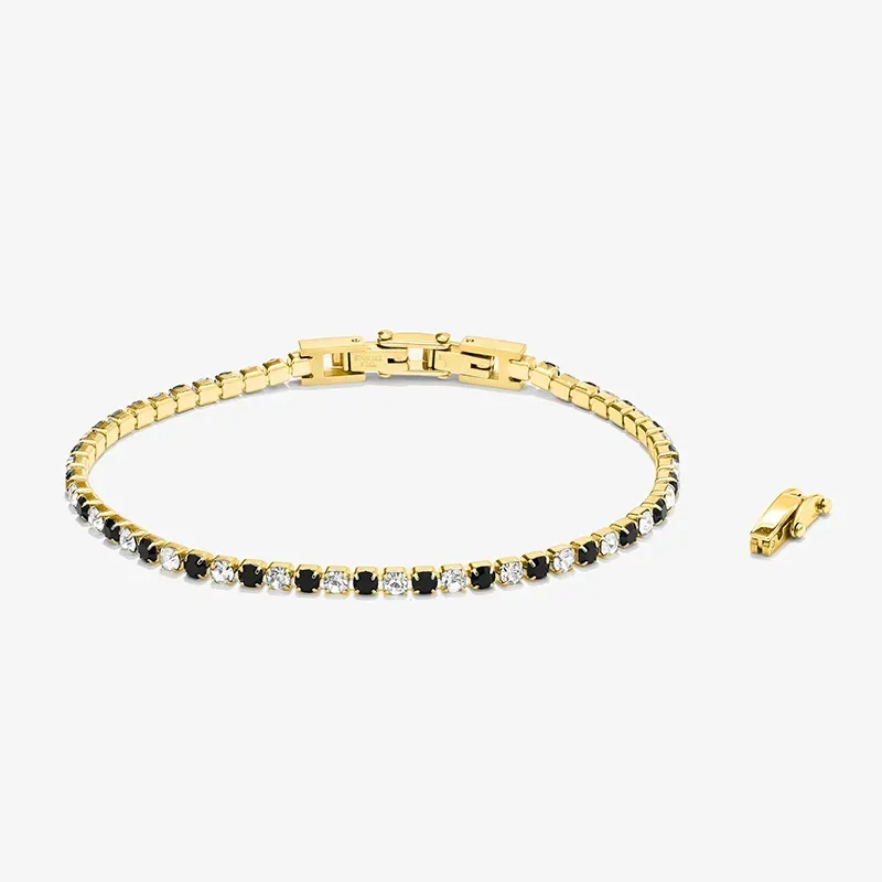 Pulseira Riviere Dourada, Preta e Branca FREEDOM Homem RADIANT Joias
