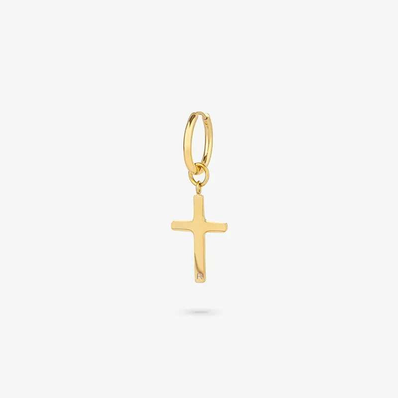 Brinco Cruz Dourado Homem RADIANT Joias