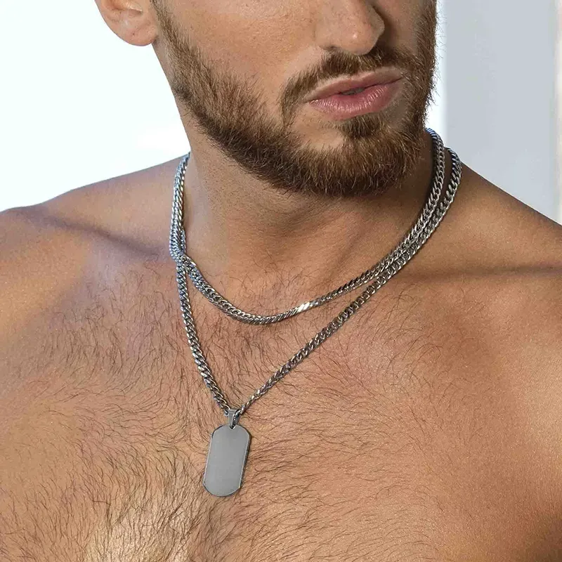 Corrente Prateada FRANKY Homem RADIANT Joias