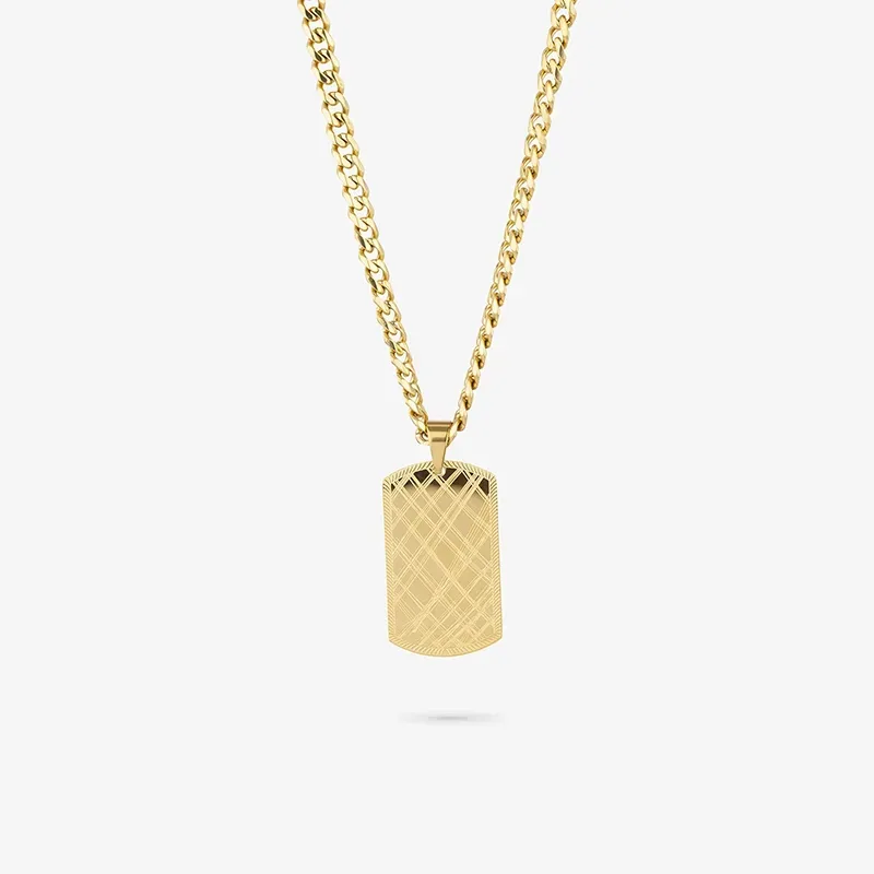 Colar Placa Dourada PLATE Homem RADIANT Joias