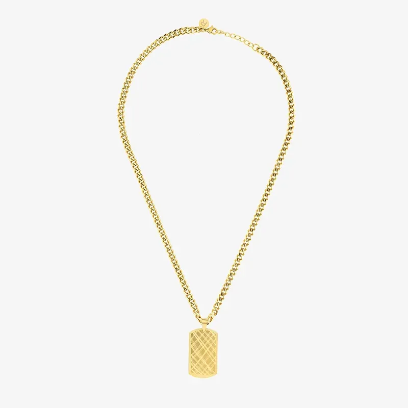 Colar Placa Dourada PLATE Homem RADIANT Joias