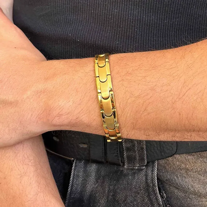 Pulseira Homem Txema Elos Dourada