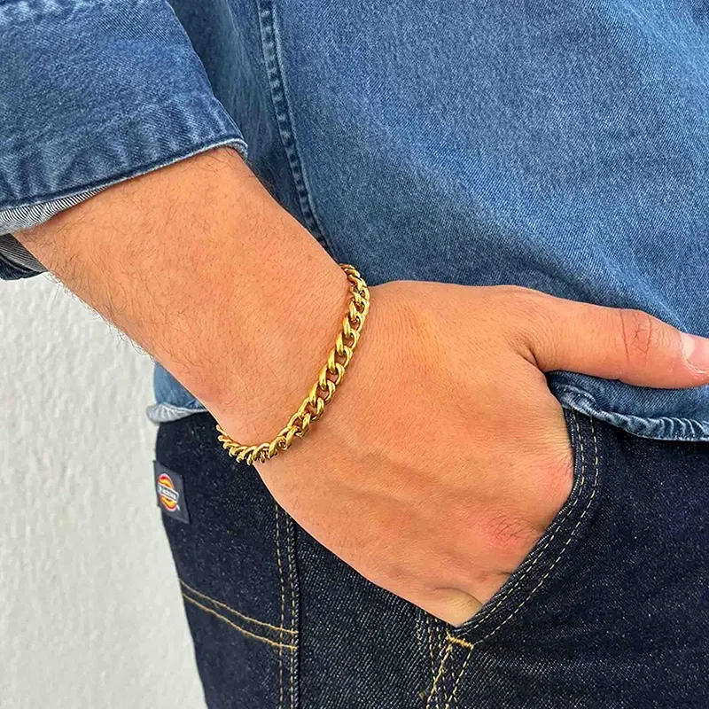 Pulseira Homem Txema Flat Dourada