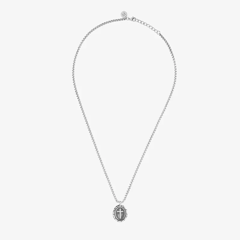 Colar Homem Mateo Oval Prateado