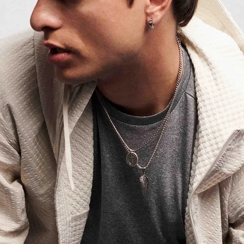 Colar Homem Mateo Oval Prateado