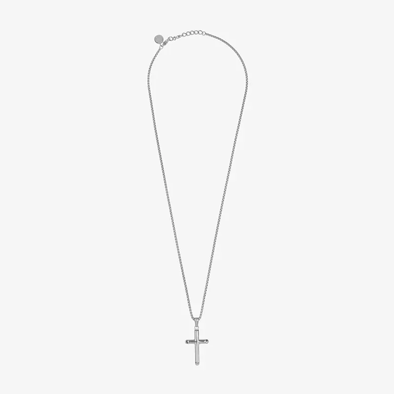 Colar Homem Mateo Cruz Fina Prateado