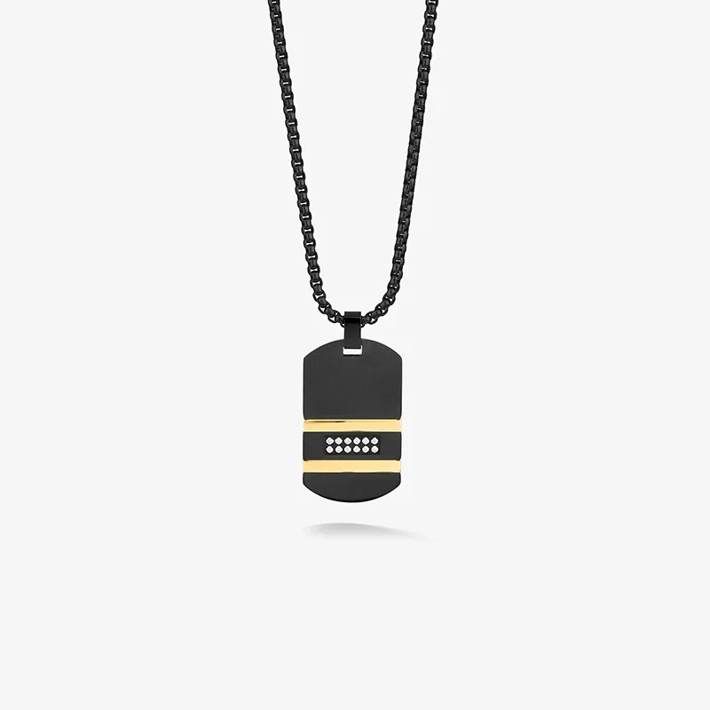 Colar Homem Martinez Preto e Dourado