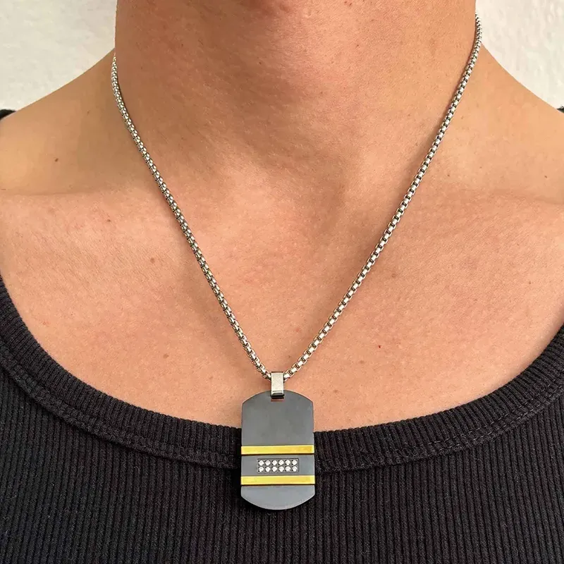 Colar Homem Martinez Preto e Dourado