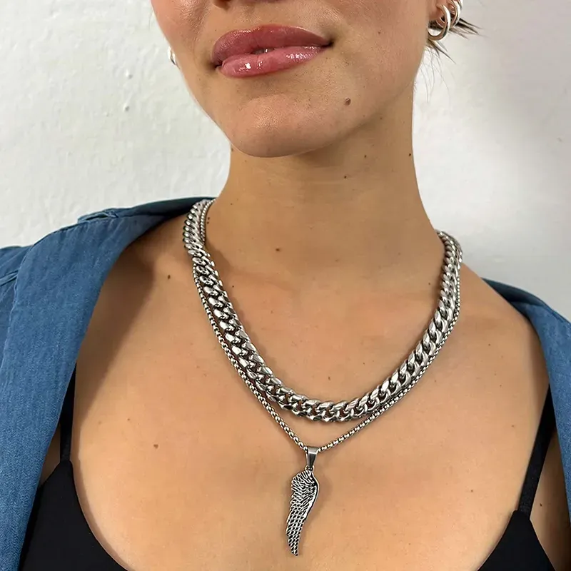 Colar Homem Musculitos Elos Prateado