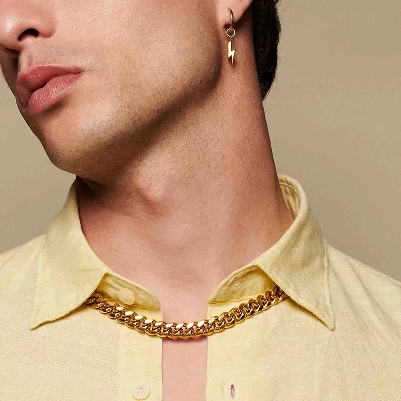 Colar Homem Musculitos Elos Dourado