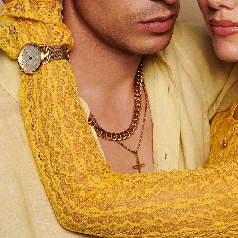 Colar Homem Musculitos Elos Dourado