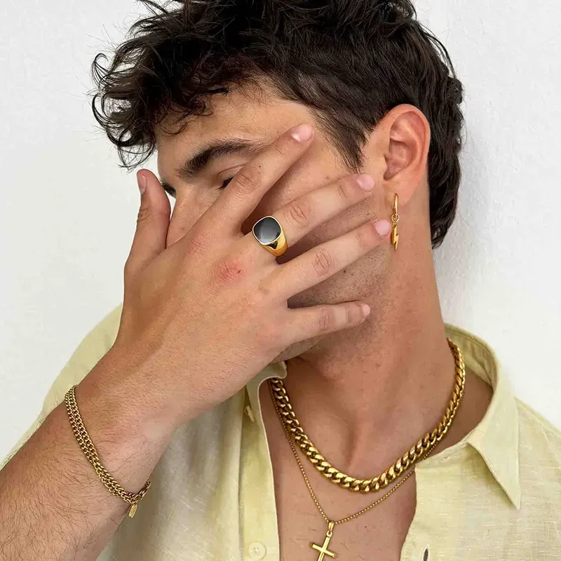 Colar Homem Musculitos Elos Dourado