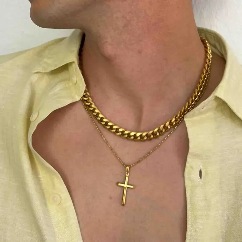 Colar Homem Musculitos Elos Dourado