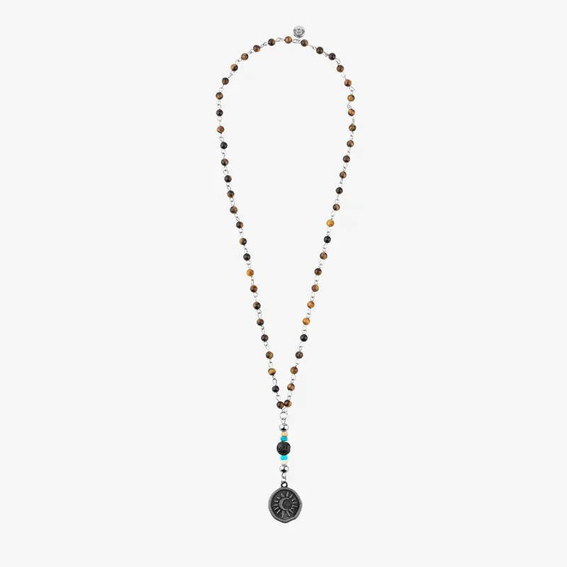 Colar Homem Palau Sol e Lua Prateado