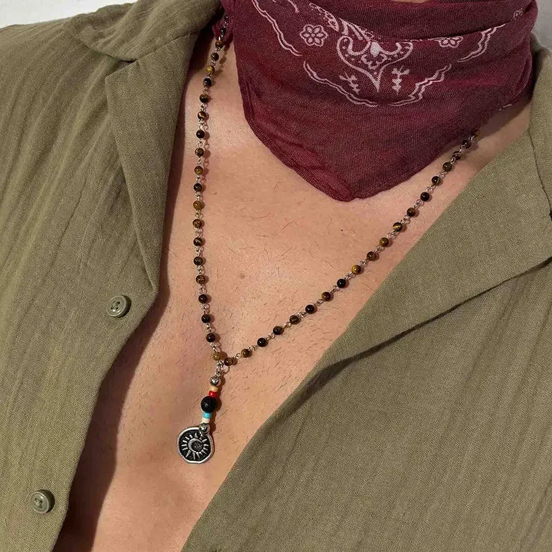 Colar Homem Palau Sol e Lua Prateado