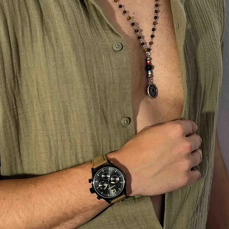 Colar Homem Palau Sol e Lua Prateado