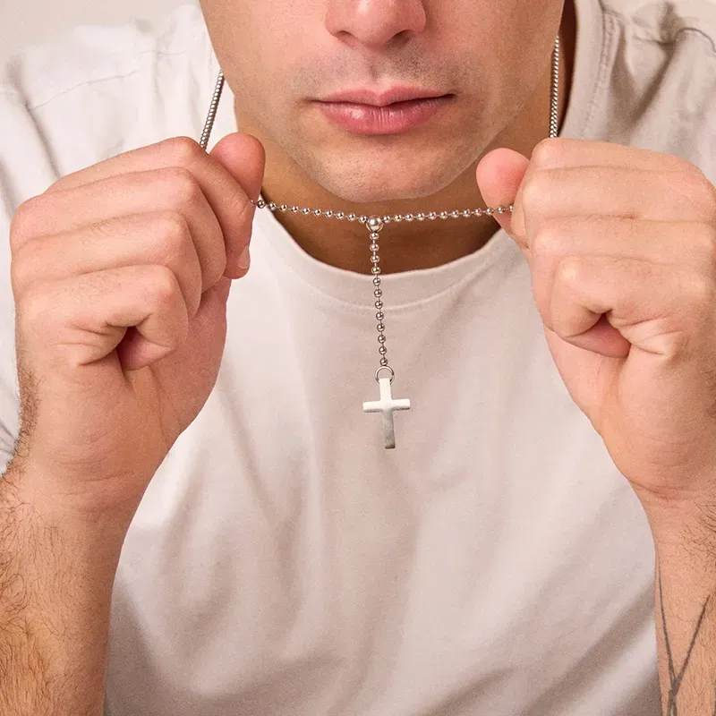 Colar Homem Palau Cruz Prateado